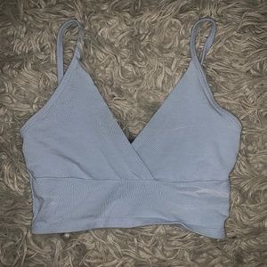 blue cropped tank top from brandy Melville